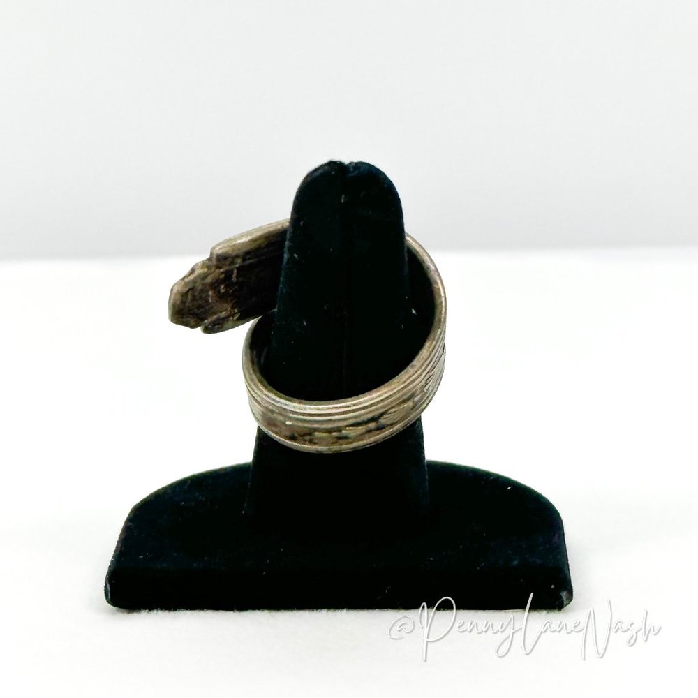 Vintage Silver Bent Spoon Bypass Ring - Picture 4 of 8